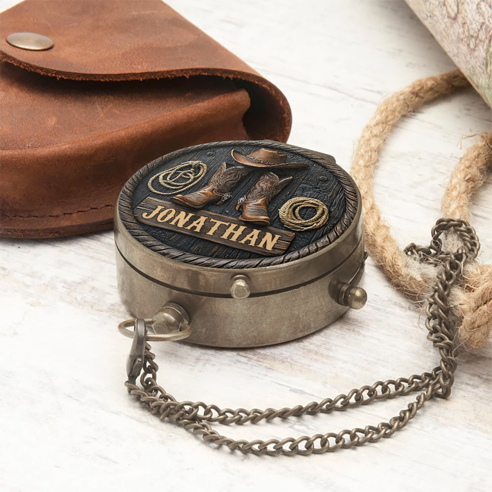 Cowboy- und Cowgirl-Leben – Personalisierter Western-Outfit-Kompass