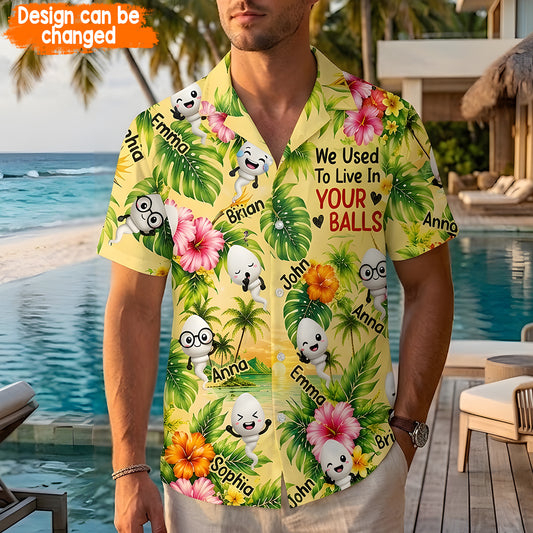 Nous avions l'habitude de vivre dans vos balles - Chemise hawaïenne personnalisée pour père
