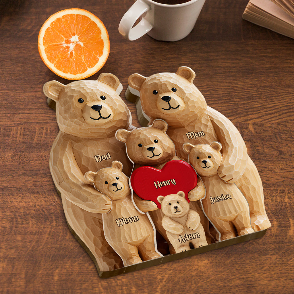 Bärenfamilie – Personalisiertes Holzpuzzle in Familienform