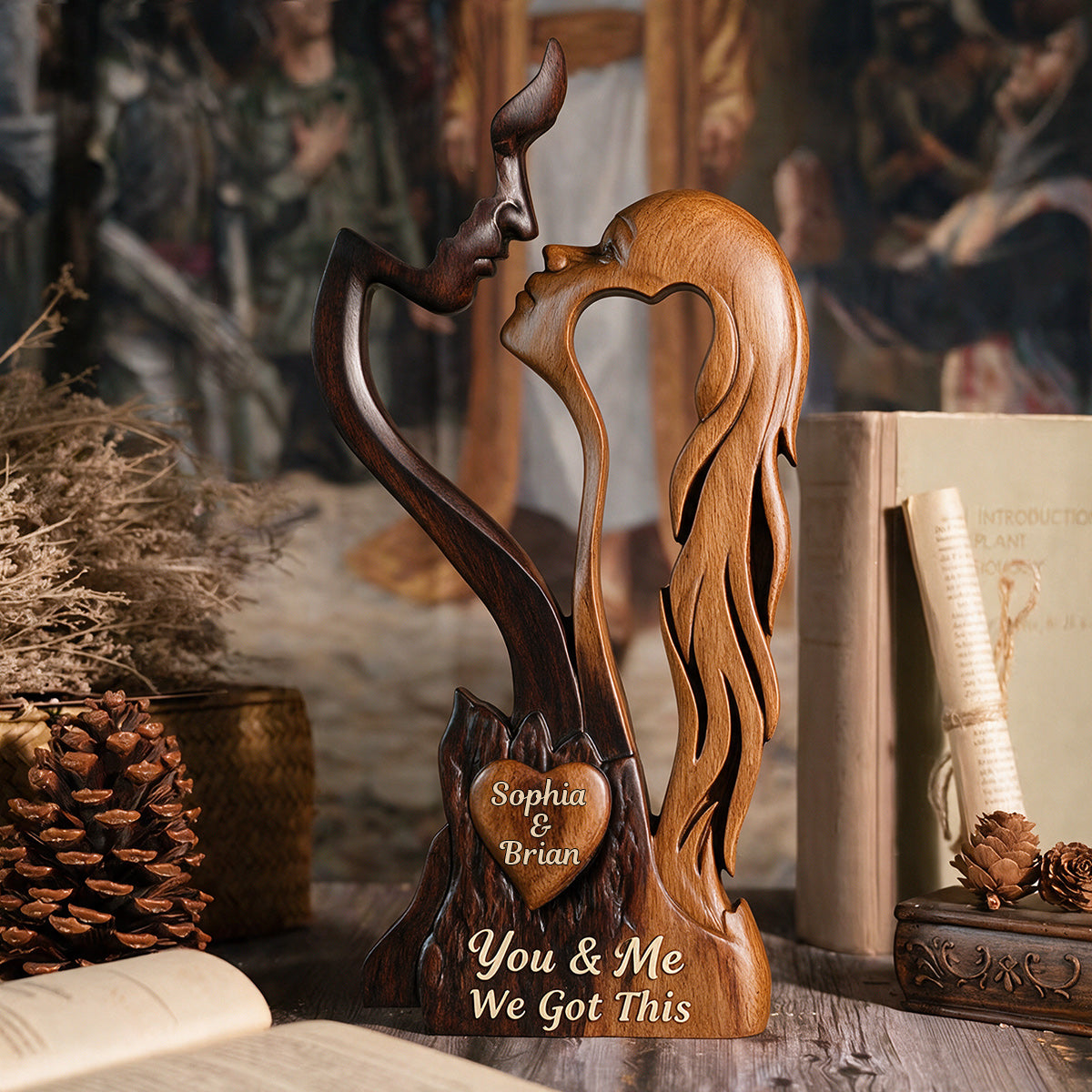 We Got This - Personalized Couple Custom Shaped Wood Plaque
