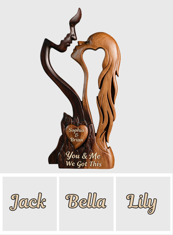 We Got This - Personalized Couple Custom Shaped Wood Plaque