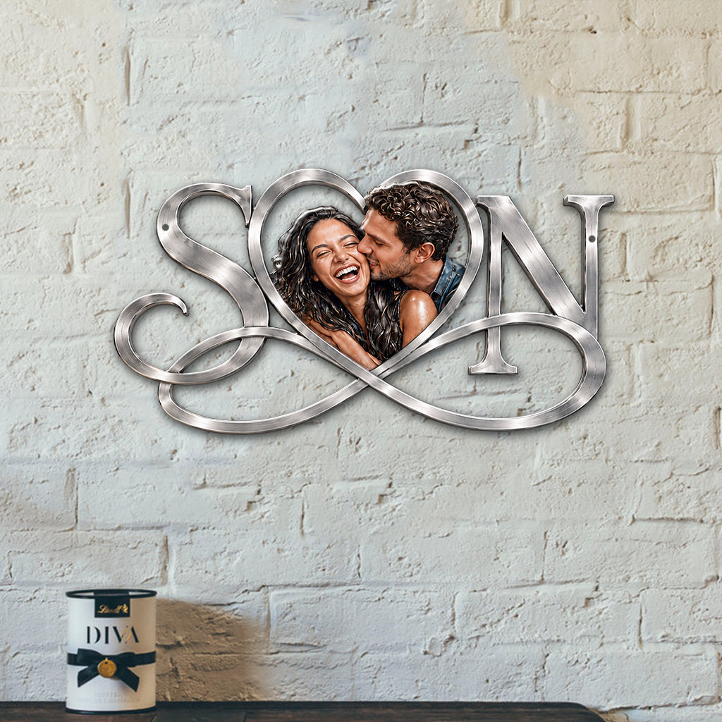 Love You - Personalized Couple 3D Printed Cut Metal Sign