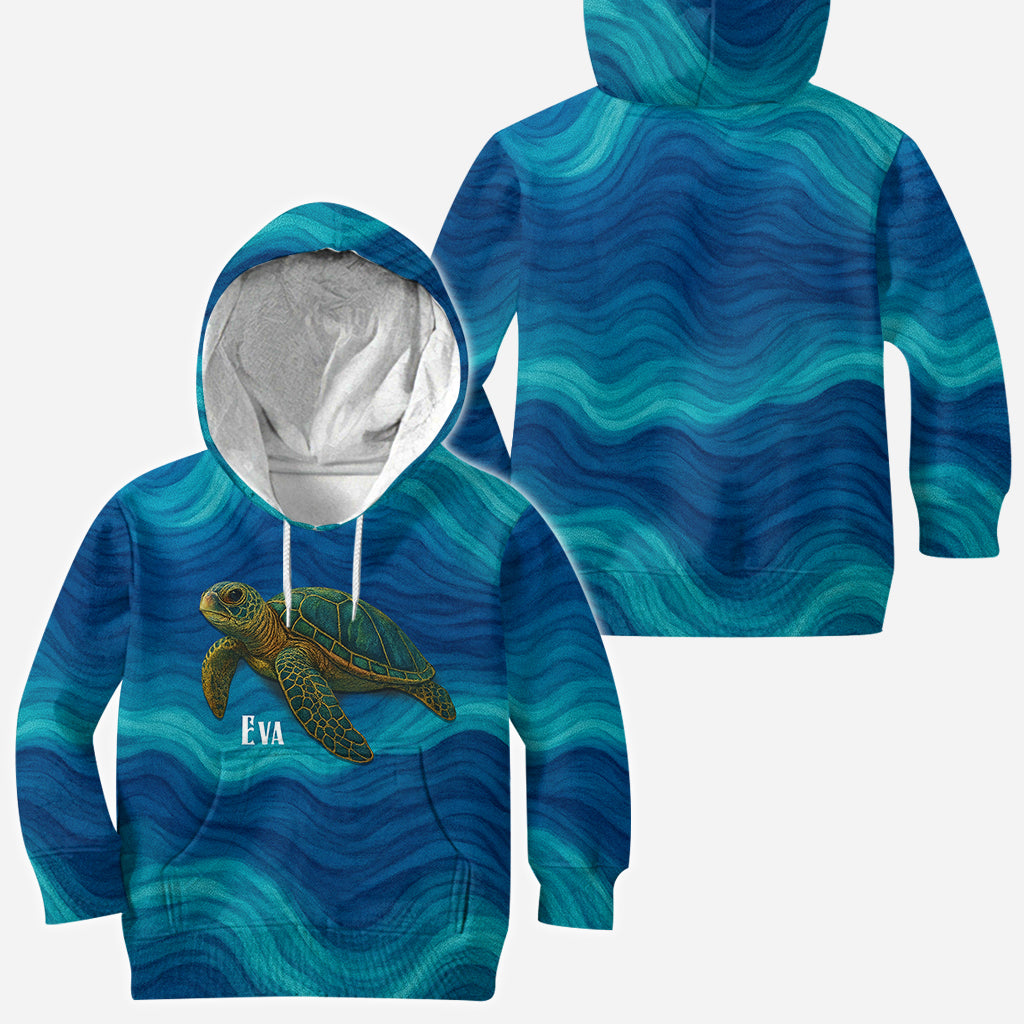 Turtle And Wave - Personalized Turtle All Over Shirt