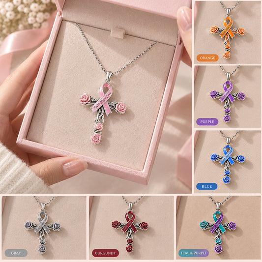 Collier Pendentif Métal Personnalisé - Ruban de Sensibilisation au Cancer du Sein