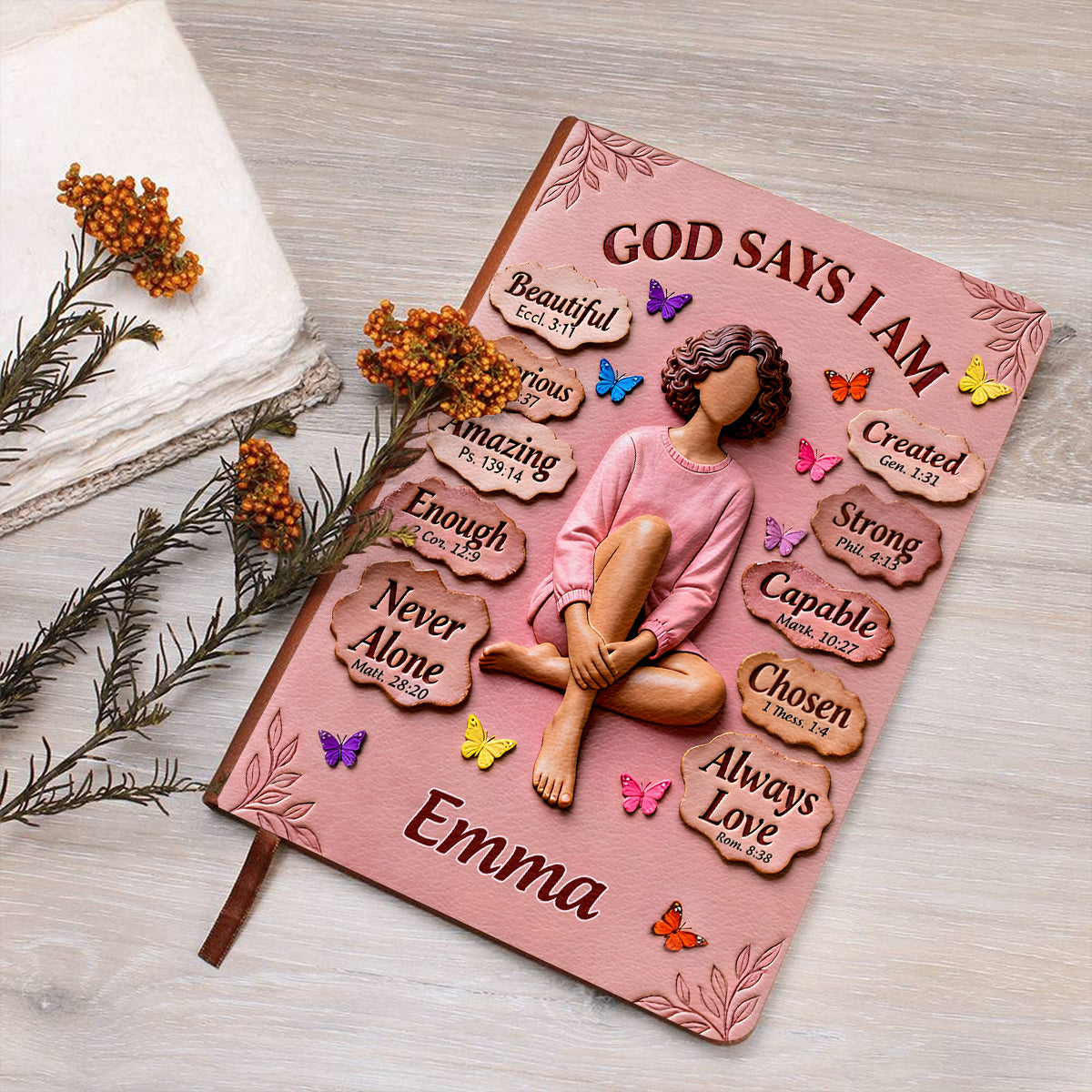 Gott sagt, du bist es – Personalisiertes Lederjournal für Afroamerikaner