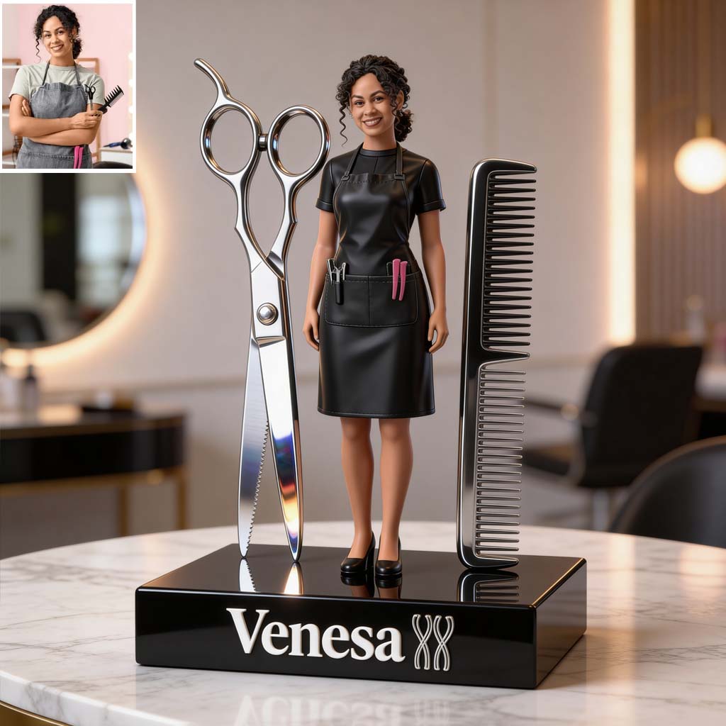 Friseur Geschenk, Haarstylist Geschenk - Personalisierte Friseur Acrylplakette