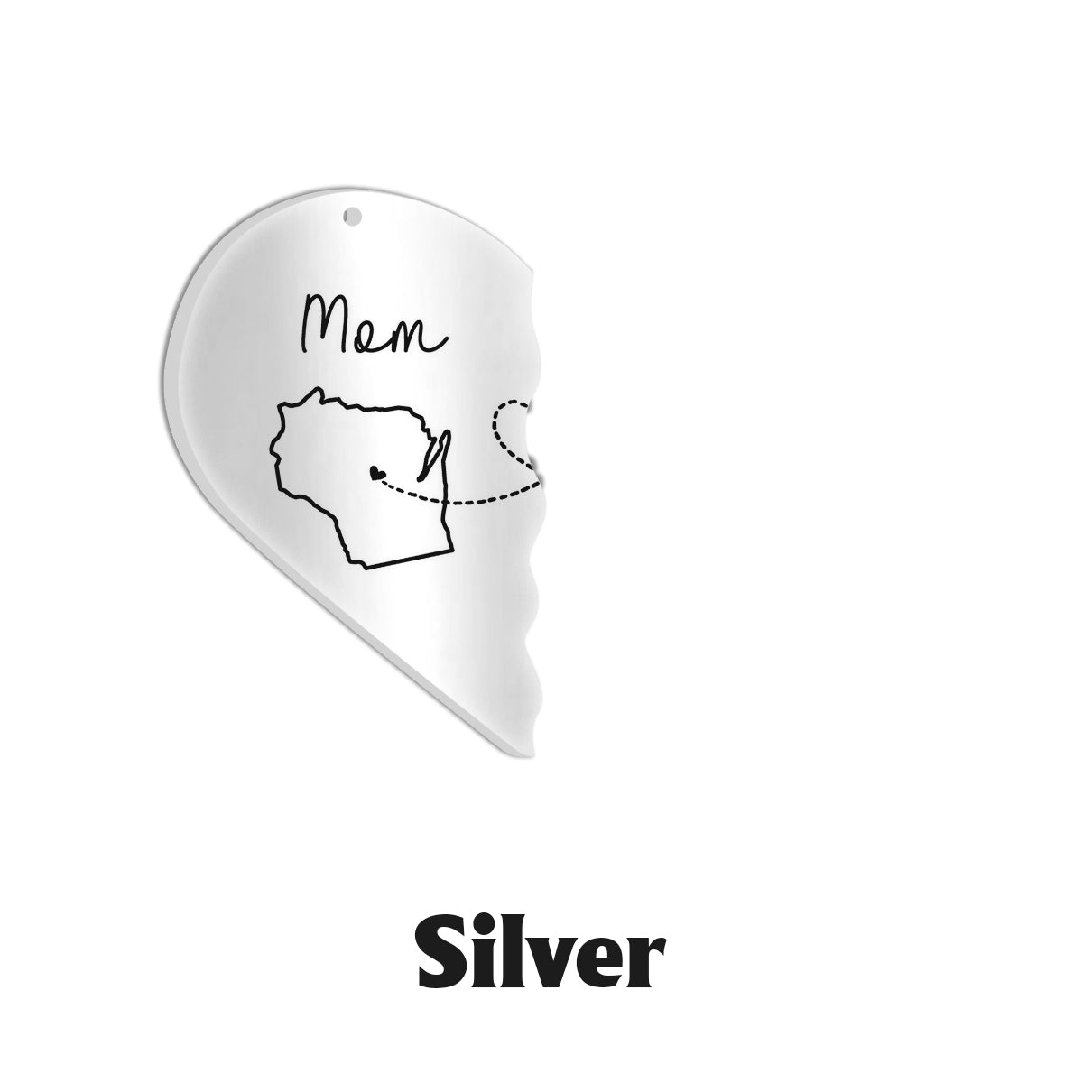 Miles Apart But Close At Heart - Personalized Mother Matching Pendant Necklace