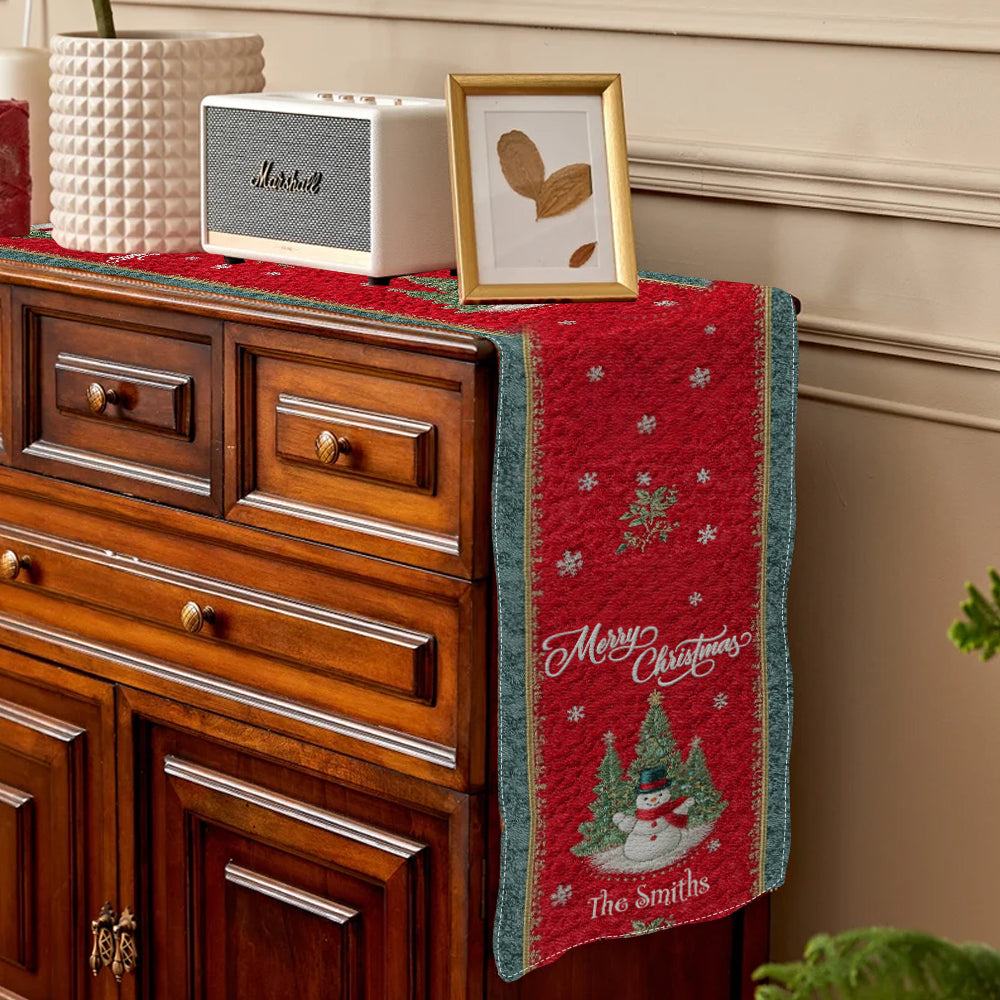 Décoration de table de Noël - Chemin de table personnalisé pour la famille