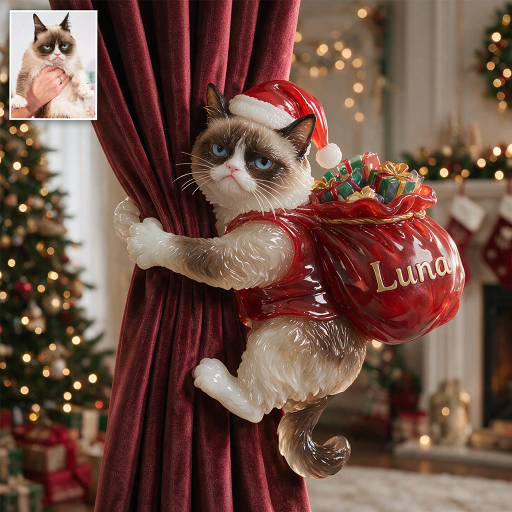 Joyeux Noël - Attache Rideau Personnalisée pour Chien