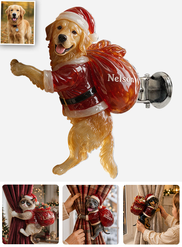Joyeux Noël - Attache Rideau Personnalisée pour Chien