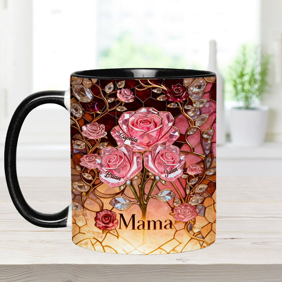 I Love You Mom Nana Grandma - Personalized Mother Set Accent Mug with Acrylic Stirrers