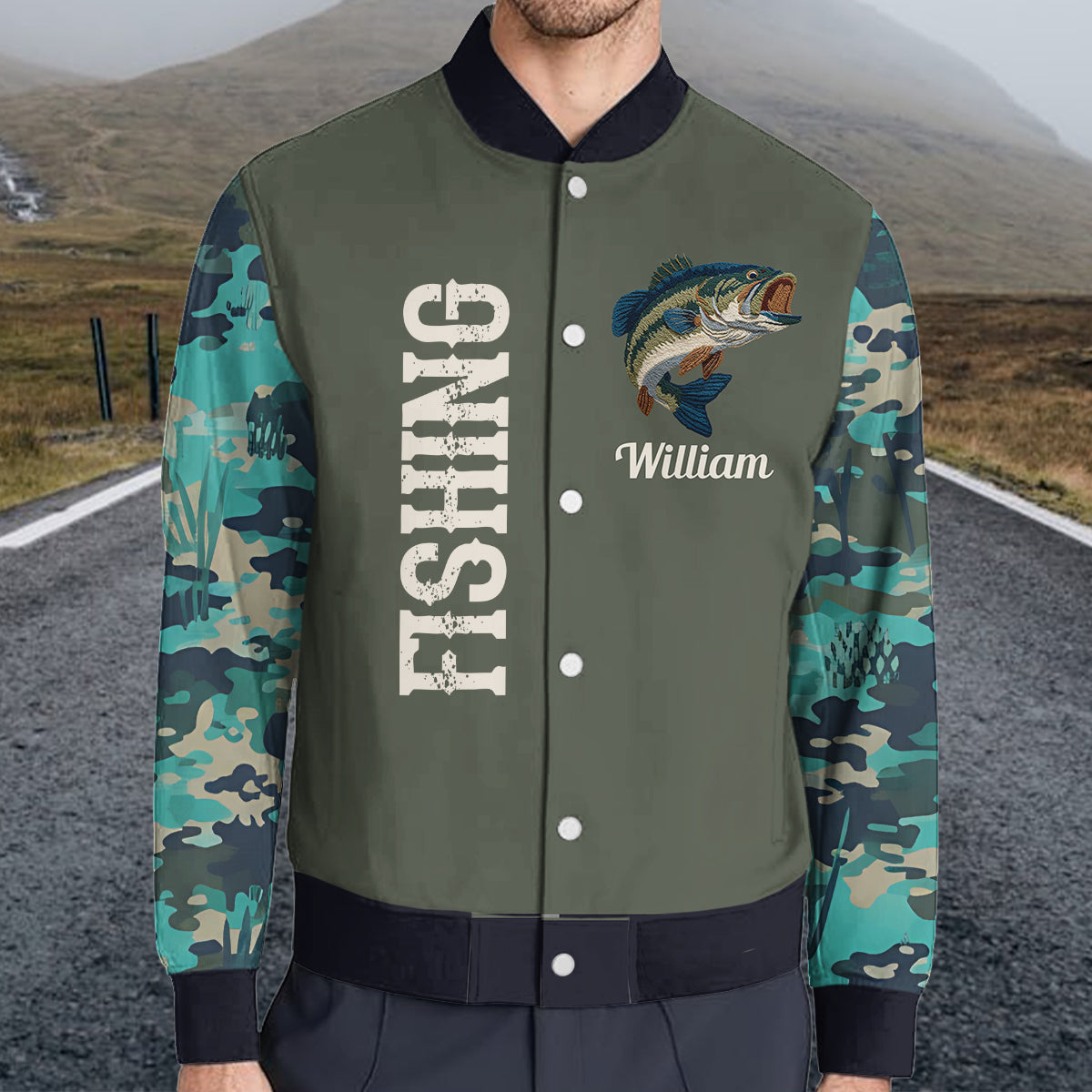 Veste universitaire de pêche personnalisée Cool Fishing