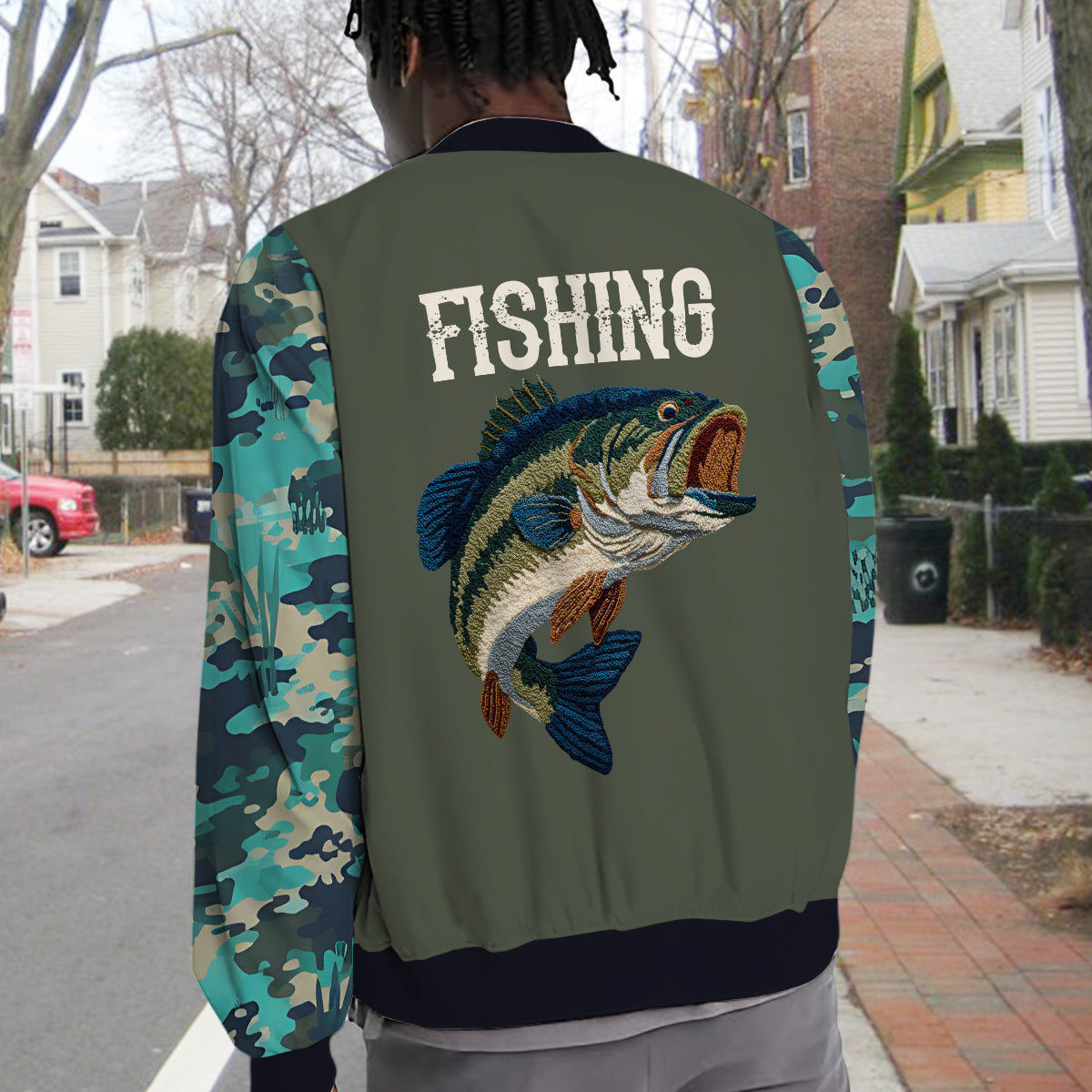 Veste universitaire de pêche personnalisée Cool Fishing