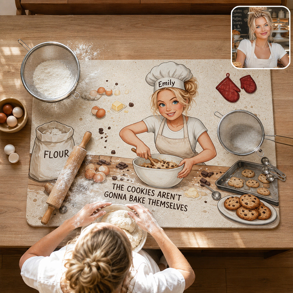 Die Cookies backen sich nicht von selbst - Personalisierte Backmatte