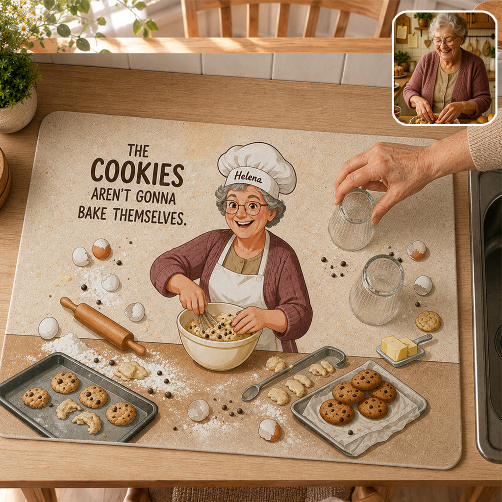 Die Cookies backen sich nicht von selbst - Personalisierte Backmatte