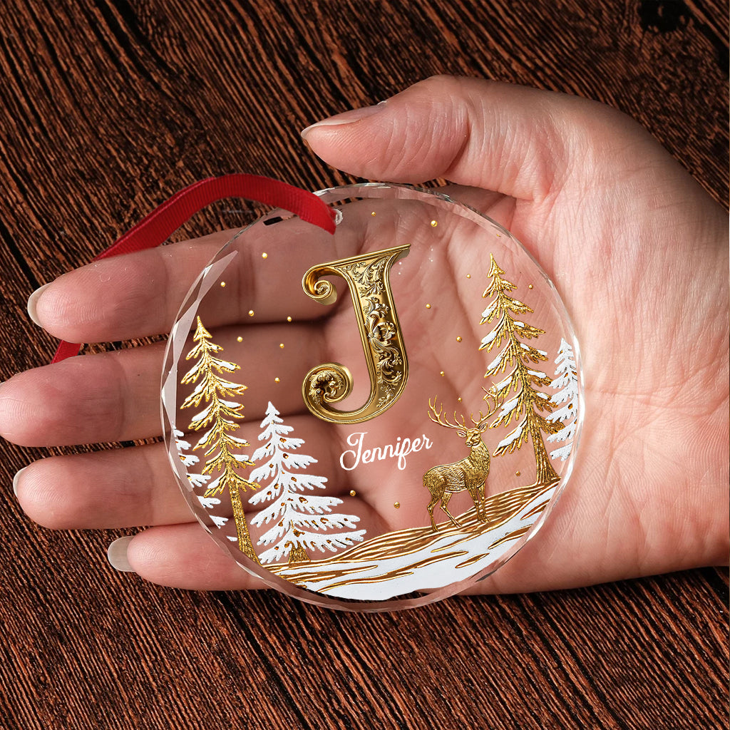 Joyeux Noël - Ornement de Noël rond en verre personnalisé pour la famille