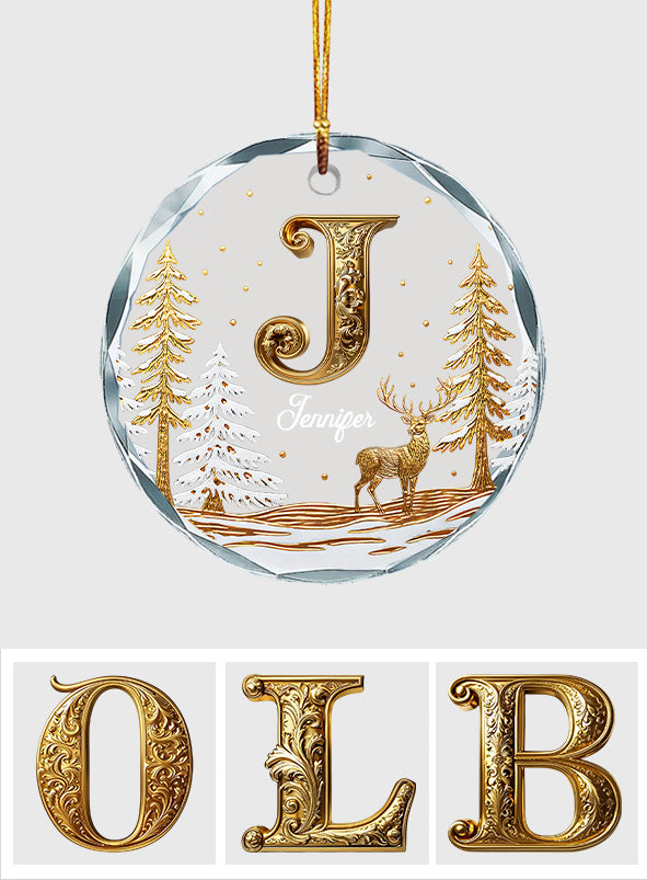 Joyeux Noël - Ornement de Noël rond en verre personnalisé pour la famille