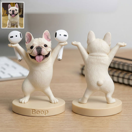 Niedlicher Stift/ Bluetooth Kopfhörer Halter Schreibtisch Zubehör für Tierbesitzer - Personalisierte Hund Premium 3D Figur