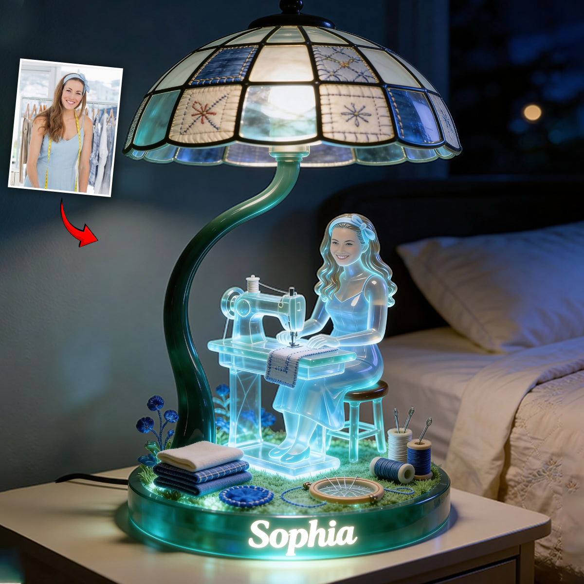 Nähzimmer Dekor - Personalisierte Näh-Acryl-LED-Nachtlampe