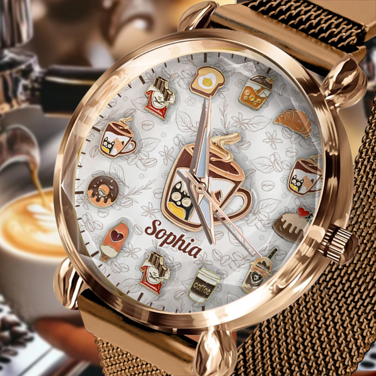 Mode Café - Montre-bracelet personnalisée pour femme 