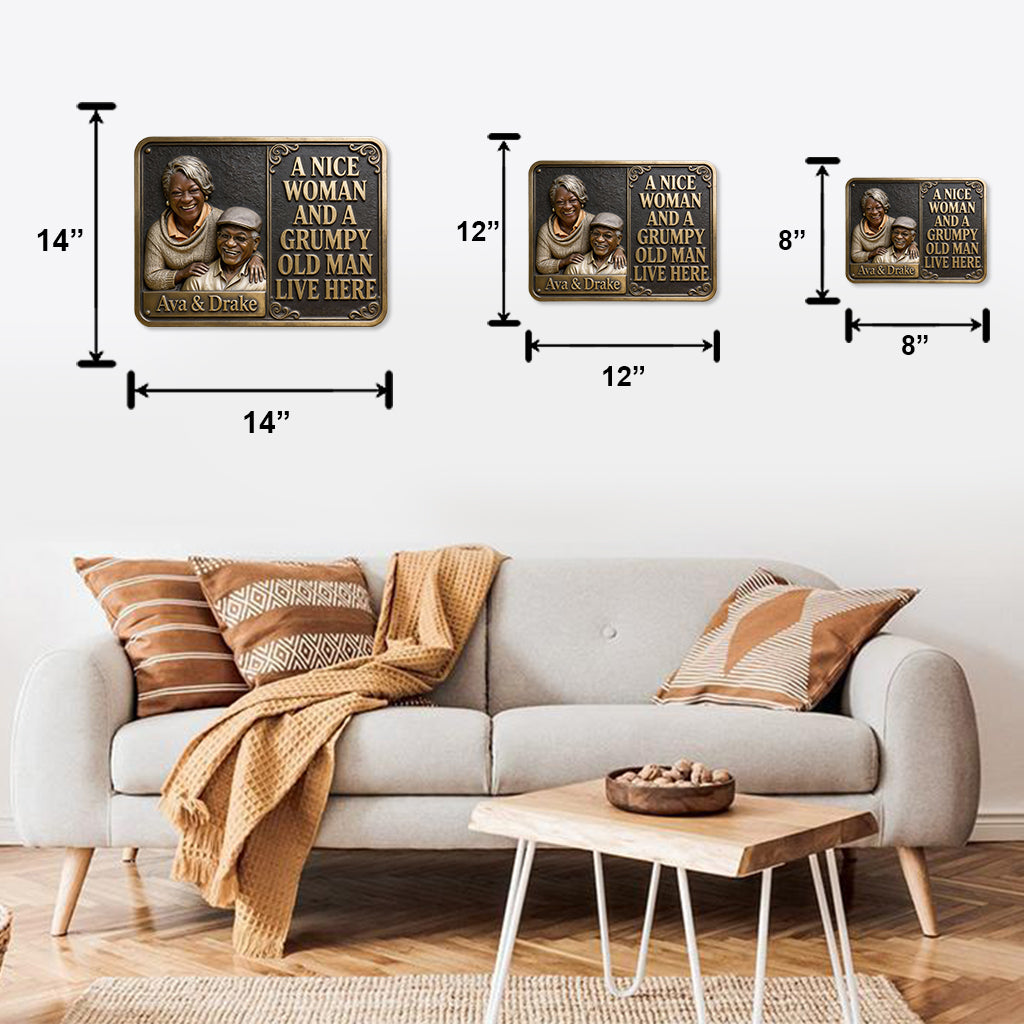 Individuell gestaltbar mit jedem Foto – Personalisiertes Metallschild für Paare