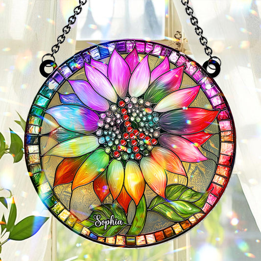 Âme Hippie - Ornement attrape-soleil personnalisé à suspendre à la fenêtre, style hippie
