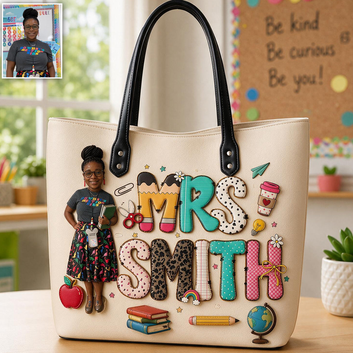Love Being A Teacher - Personalized Teacher Leather Bag