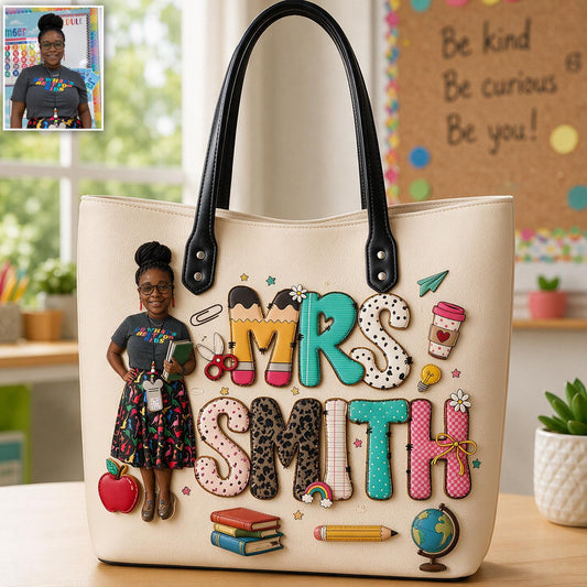 Lehrerliebe - Personalisierte Lehrer-Lederhandtasche