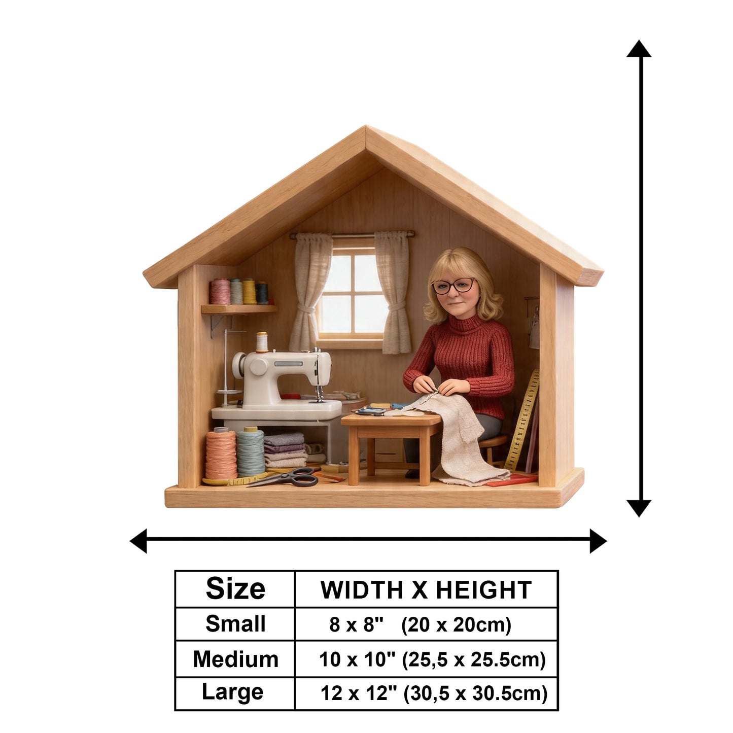 Miniaturschild für das Nähzimmer - Personalisierbares Holz-Wandschild