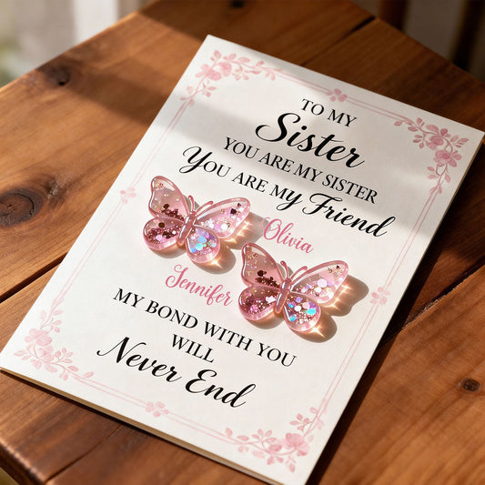 Schwester Schmetterling – Personalisierte Schwester-Taschenumarmungskarte