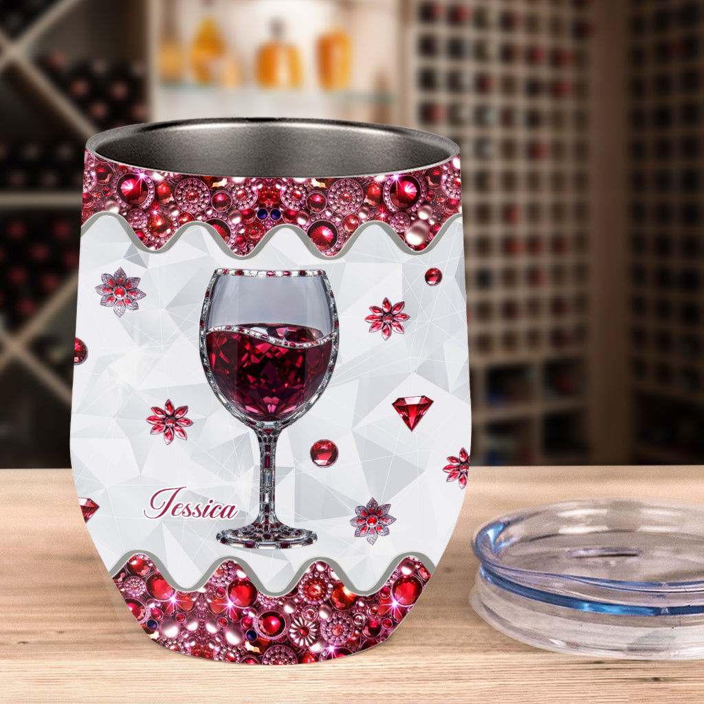 Une fille qui aime le vin - Gobelet à vin personnalisé
