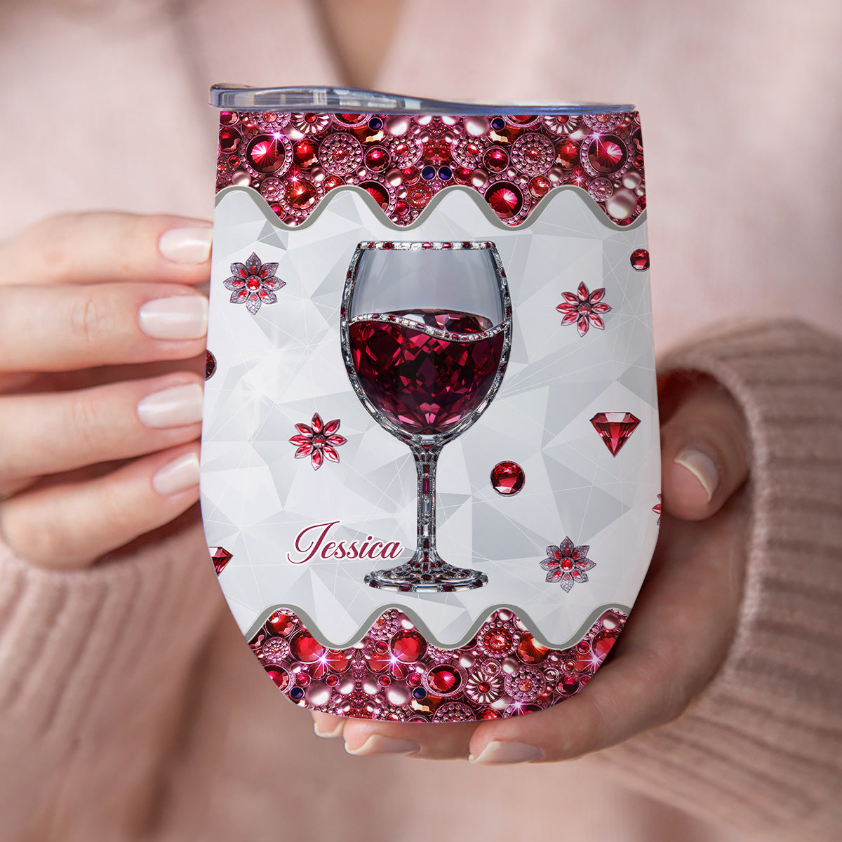 Une fille qui aime le vin - Gobelet à vin personnalisé