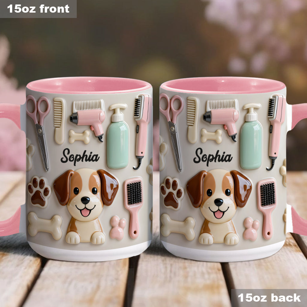 Meilleur toiletteur canin - Mug et sous-verre personnalisés « Toiletteur canin »