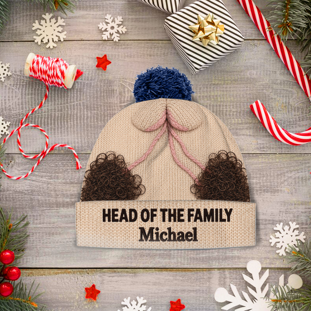 Funny Head Gift Idea - Personalized Father Beanie Hat