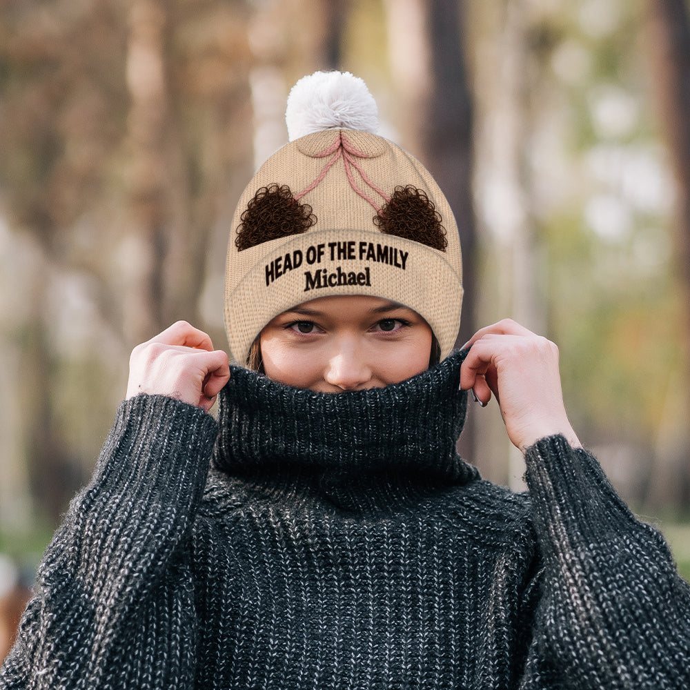 Funny Head Gift Idea - Personalized Father Beanie Hat