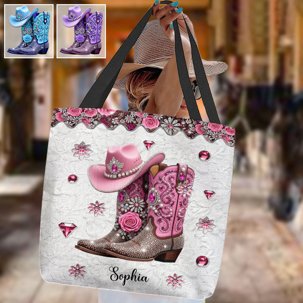 Cowgirl-Stiefel – Personalisierte Cowgirl-Tragetasche