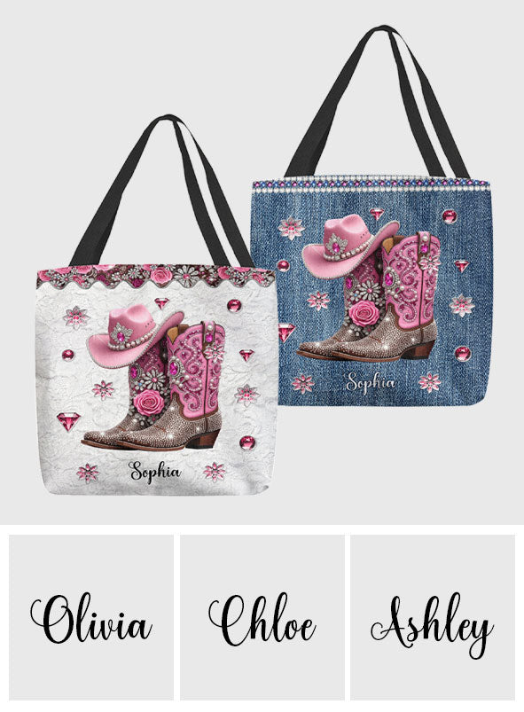 Cowgirl-Stiefel – Personalisierte Cowgirl-Tragetasche