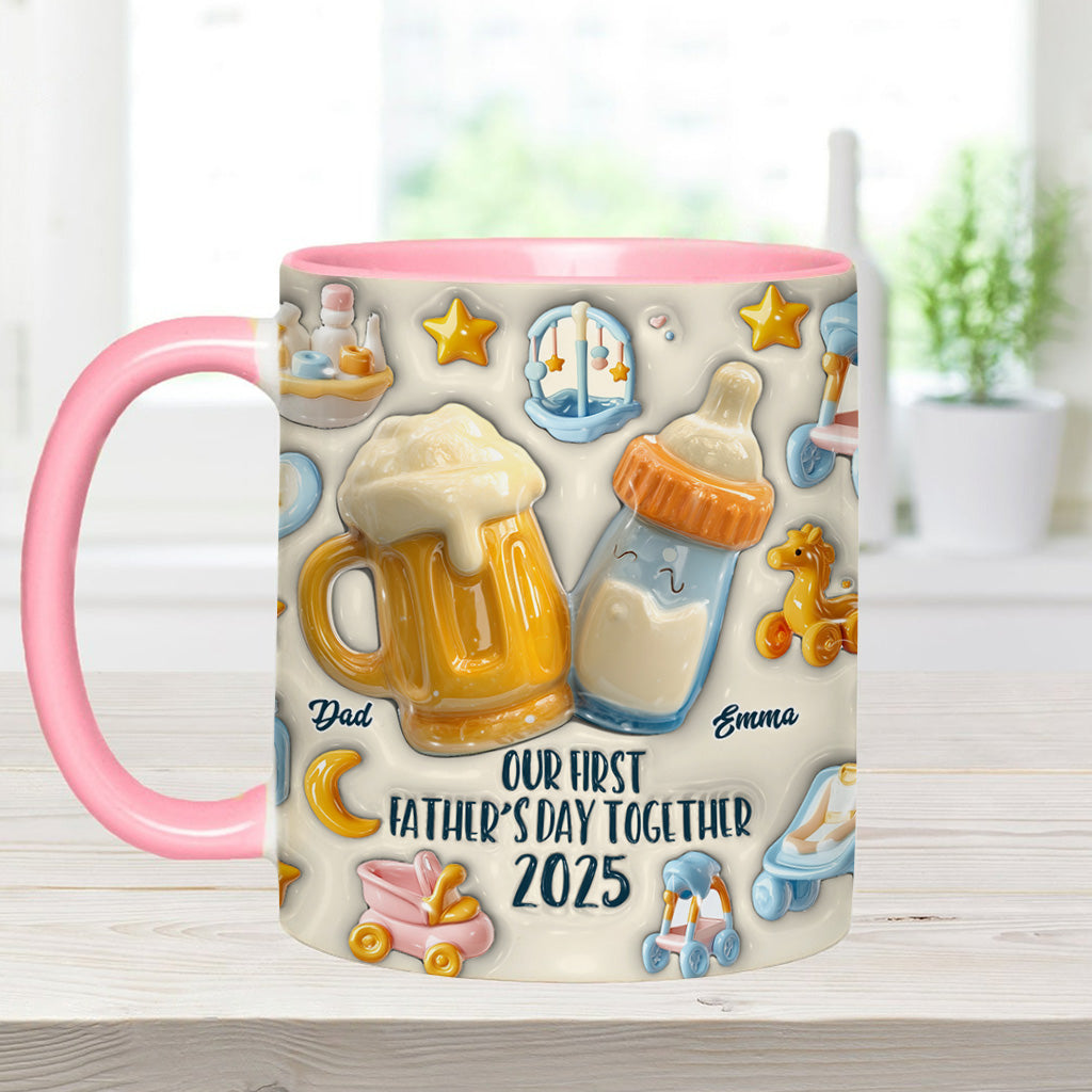 Our First Father's Day Together - Personalized Father Accent Mug
