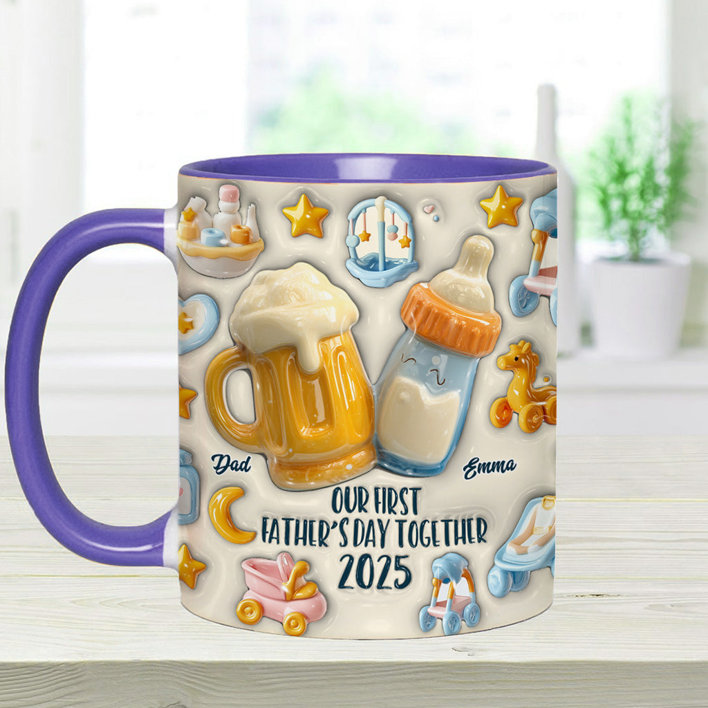 Our First Father's Day Together - Personalized Father Accent Mug
