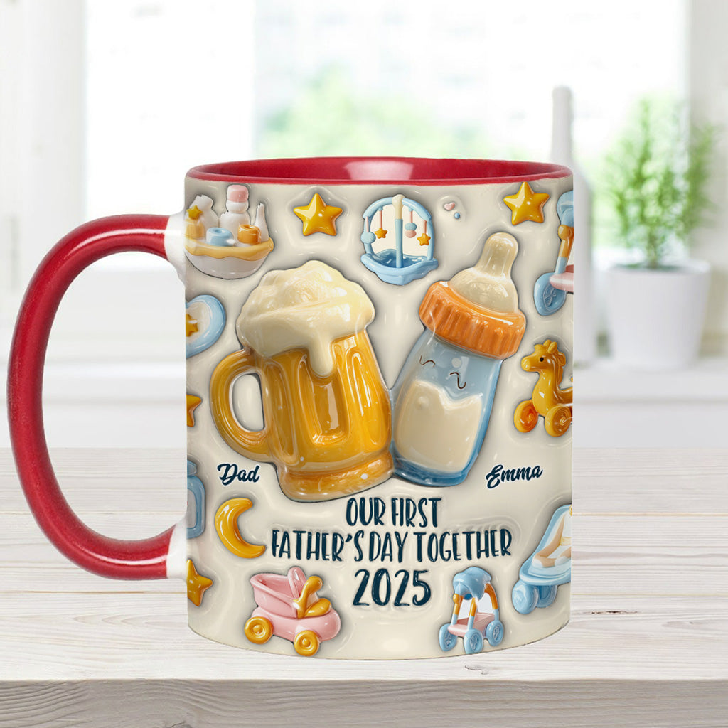 Our First Father's Day Together - Personalized Father Accent Mug