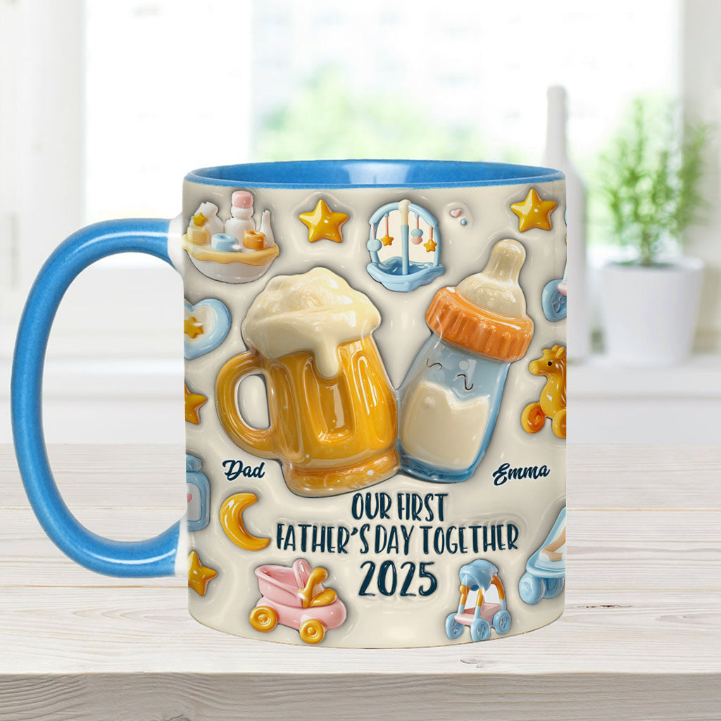 Our First Father's Day Together - Personalized Father Accent Mug