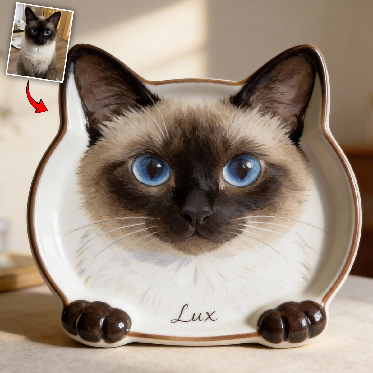 Photo personnalisée - Plateau de rangement pour chat