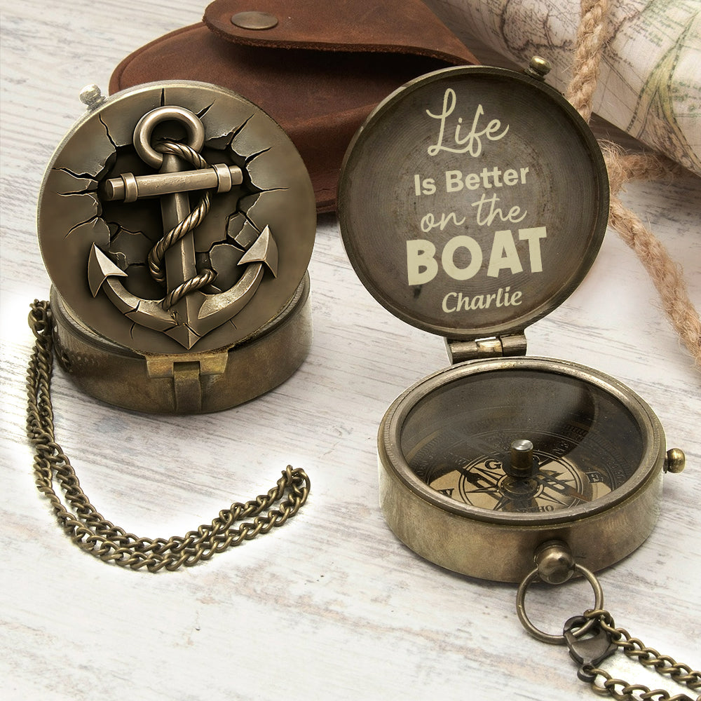 Nautische Meereslebewesen – Personalisierter Bootskompass