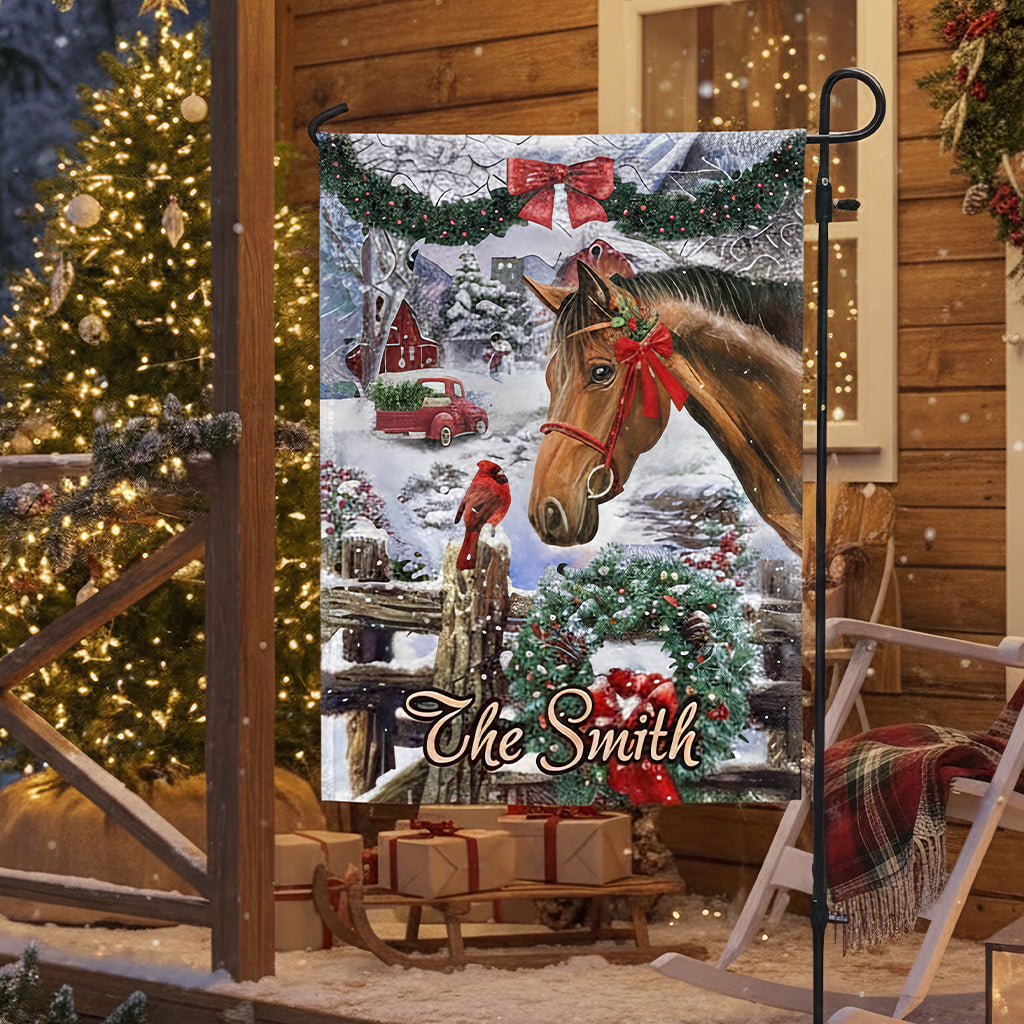 Joyeux Noël - Drapeau personnalisé pour maison de chevaux