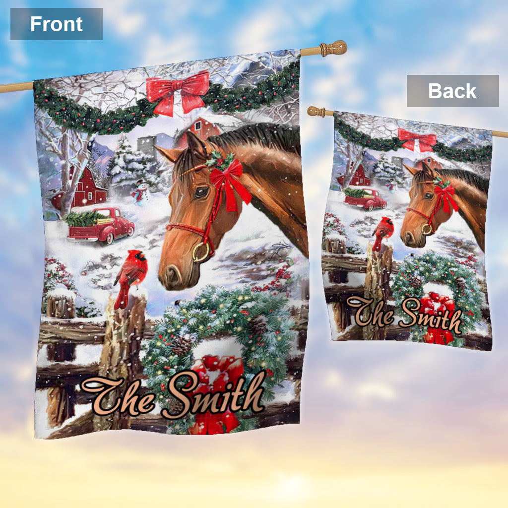 Joyeux Noël - Drapeau personnalisé pour maison de chevaux