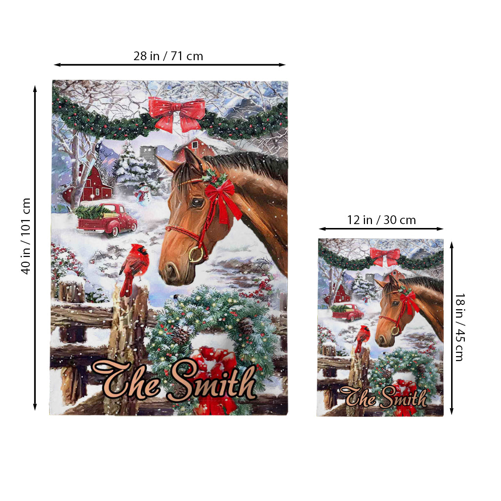Joyeux Noël - Drapeau personnalisé pour maison de chevaux
