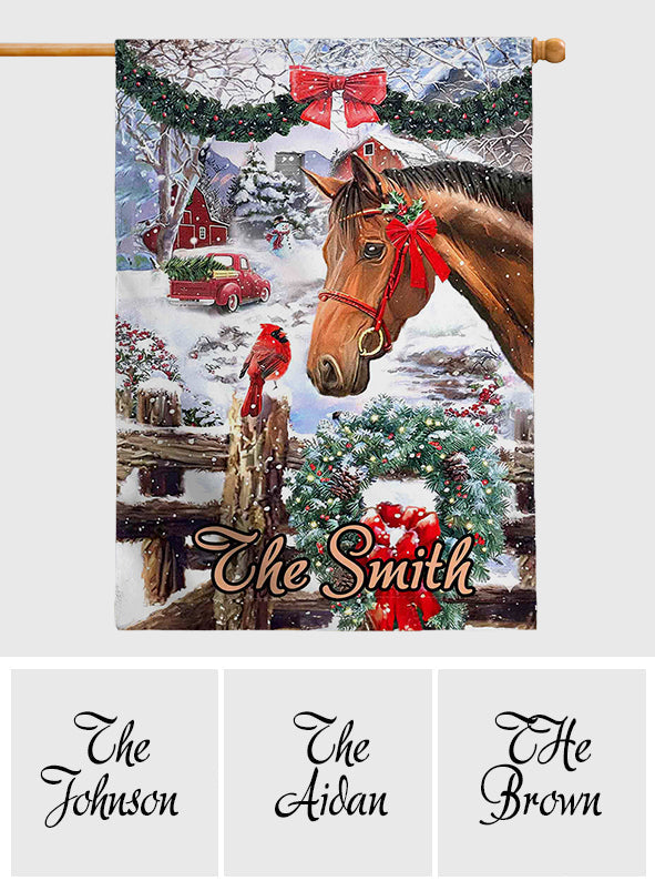 Joyeux Noël - Drapeau personnalisé pour maison de chevaux