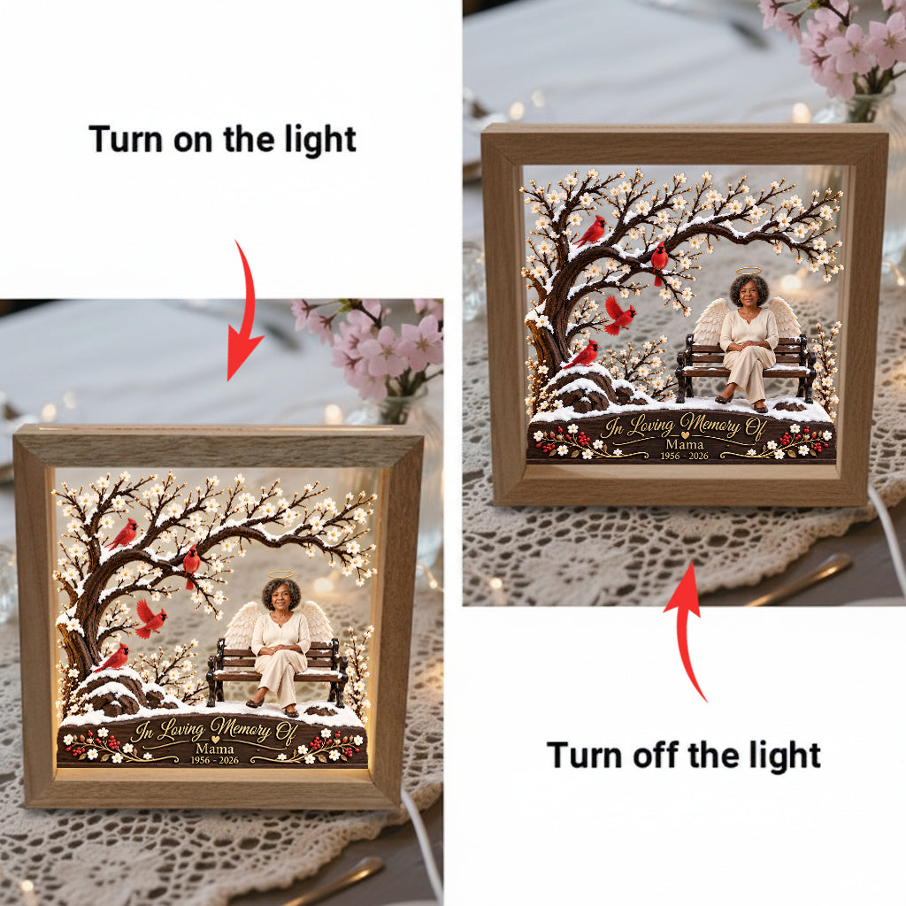 Your Light Will Forever Shine In My Heart - Personalized Memorial Wooden Frame LED Light