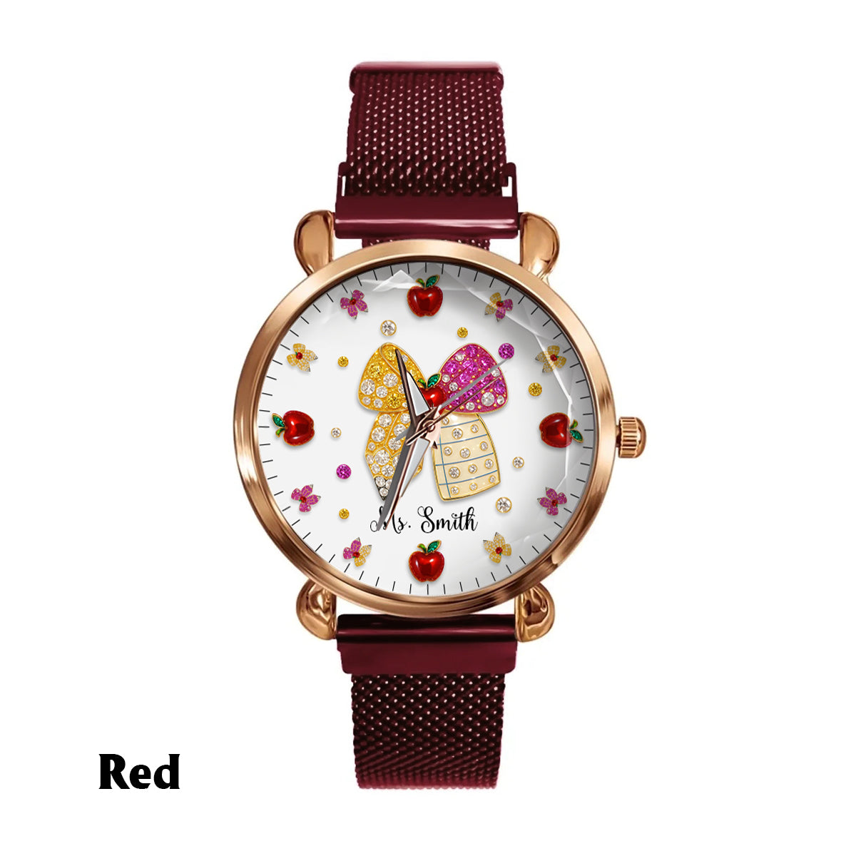 J'adore être enseignante - Montre-bracelet personnalisée pour enseignantes 