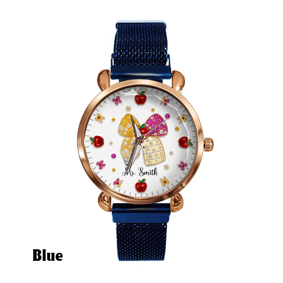 J'adore être enseignante - Montre-bracelet personnalisée pour enseignantes 